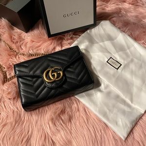 Black Gucci Marmont Small Flap bag